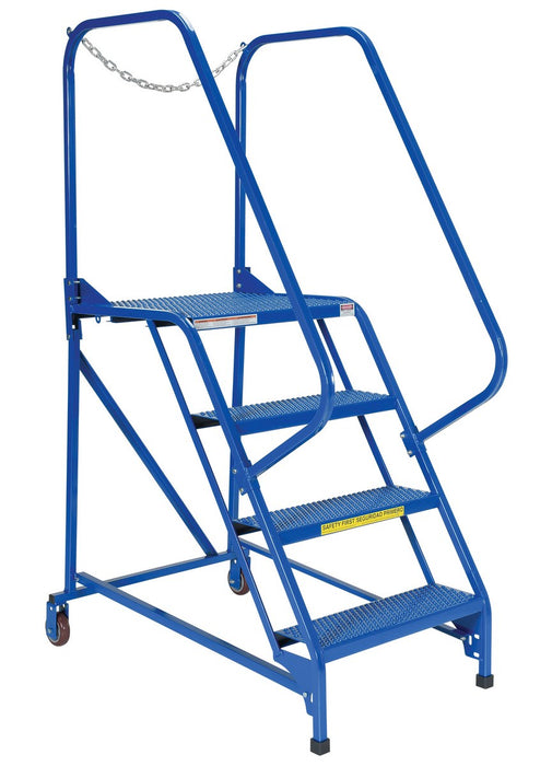 Vestil LAD-MM-4-P Steel Maintenance Ladder 58 Degree 4 Perforated 24 in. Step Width 350 lb. Capacity Blue
