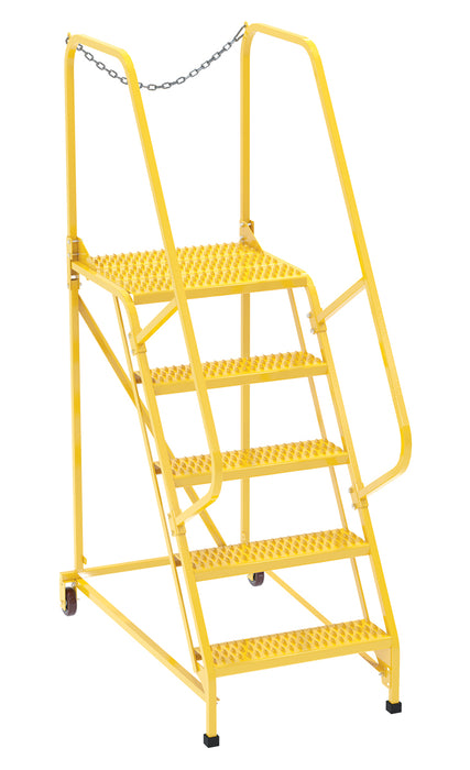 Vestil LAD-MM-5-G-YL Steel Maintenance Ladder 58 Degree 5 Grip Strut 24 in. Step Width 350 lb. Capacity Yellow