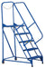 Vestil LAD-MM-5-G Steel Maintenance Ladder 58 Degree 5 Grip Strut 24 in. Step Width 350 lb. Capacity Blue