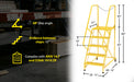 Vestil LAD-MM-5-P-YL steel maintenance ladder feature overview 2