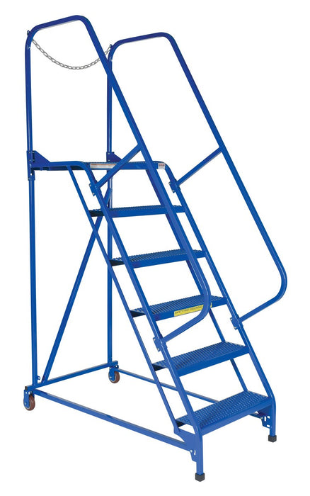 Vestil LAD-MM-6-P Steel Maintenance Ladder 58 Degree 6 Perforated 24 in. Step Width 350 lb. Capacity Blue