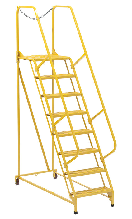 Vestil LAD-MM-8-P-YL Steel Maintenance Ladder 58 Degree 8 Perforated 24 in. Step Width 350 lb. Capacity Yellow