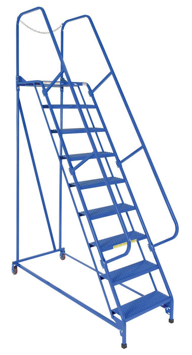 Vestil LAD-MM-9-P Steel Maintenance Ladder 58 Degree 9 Perforated 24 in. Step Width 350 lb. Capacity Blue