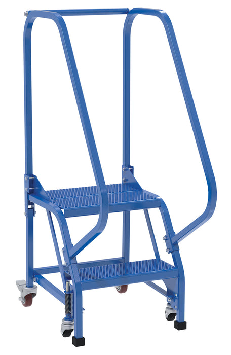 Vestil LAD-PW-18-2-P Steel Standard Slope Ladder 58 Degree 2 Perforated 16-13/16 in. Step Width 350 lb. Capacity Blue
