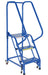 Vestil LAD-PW-18-3-P Steel Standard Slope Ladder 58 Degree 3 Perforated 16-13/16 in. Step Width 350 lb. Capacity Blue