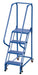 Vestil LAD-PW-18-4-G Steel Standard Slope Ladder 58 Degree 4 Grip Strut 16-13/16 in. Step Width 350 lb. Capacity Blue