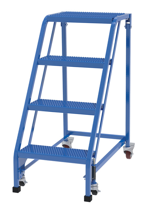 Vestil LAD-PW-18-4-P-NHR Steel Standard Slope Ladder No Handrail 58 Degree 4 Perforated 16-13/16 in. Step Width 350 lb. Capac