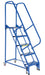 Vestil LAD-PW-18-5-P Steel Standard Slope Ladder 58 Degree 5 Perforated 16-13/16 in. Step Width 350 lb. Capacity Blue