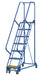 Vestil LAD-PW-18-7-G Steel Standard Slope Ladder 58 Degree 7 Grip Strut 16-13/16 in. Step Width 350 lb. Capacity Blue