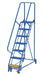 Vestil LAD-PW-18-7-P Steel Standard Slope Ladder 58 Degree 7 Perforated 16-13/16 in. Step Width 350 lb. Capacity Blue