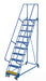 Vestil LAD-PW-26-10-G Steel Standard Slope Ladder 58 Degree 10 Grip Strut 23-9/16 in. Step 350 lb. Capacity Blue