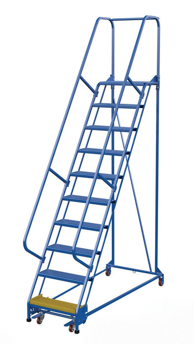 Vestil LAD-PW-26-10-P Steel Standard Slope Ladder 58 Degree 10 Perforated 23-9/16 in. Step 350 lb. Capacity Blue