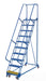 Vestil LAD-PW-26-10-P Steel Standard Slope Ladder 58 Degree 10 Perforated 23-9/16 in. Step 350 lb. Capacity Blue
