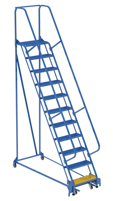 Vestil LAD-PW-26-11-G Steel Standard Slope Ladder 58 Degree 11 Grip Strut 23-9/16 in. Step 350 lb. Capacity Blue