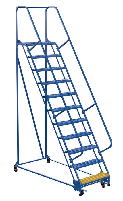 Vestil LAD-PW-26-12-G Steel Standard Slope Ladder 58 Degree 12 Grip Strut 23-9/16 in. Step 350 lb. Capacity Blue