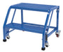 Vestil LAD-PW-26-2-P-NHR Steel Standard Slope Ladder 58 Degree 2 Perforated No Handrail Step 350 lb. Capacity Blue