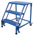 Vestil LAD-PW-26-3-G-NHR Steel Standard Slope Ladder 58 Degree 3 Grip No Handrail Step 350 lb. Capacity Blue