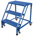 Vestil LAD-PW-26-3-P-NHR Steel Standard Slope Ladder 58 Degree 3 Perforated No Handrail Step 350 lb. Capacity Blue