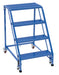 Vestil LAD-PW-26-4-G-NHR Steel Standard Slope Ladder 58 Degree 4 Grip No Handrail Step 350 lb. Capacity Blue