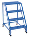 Vestil LAD-PW-26-4-P-NHR Steel Standard Slope Ladder 58 Degree 4 Perforated No Handrail Step 350 lb. Capacity Blue