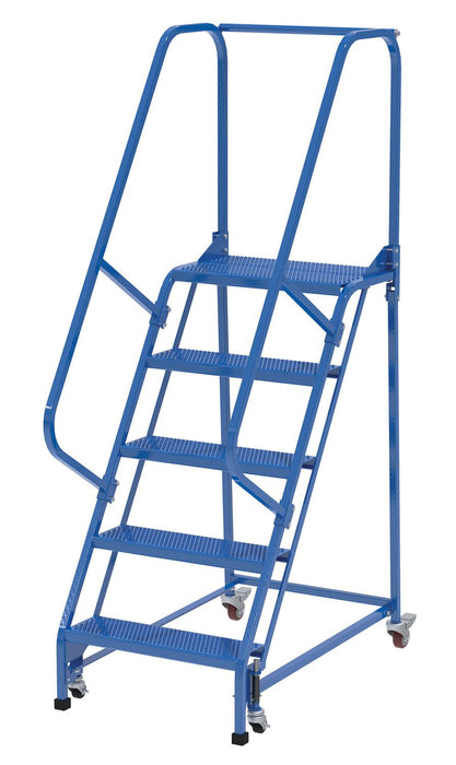 Vestil LAD-PW-26-5-P Steel Standard Slope Ladder 58 Degree 5 Perforated 23-9/16 in. Step 350 lb. Capacity Blue