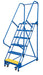 Vestil LAD-PW-26-6-G Steel Standard Slope Ladder 58 Degree 6 Grip Strut 23-9/16 in. Step 350 lb. Capacity Blue