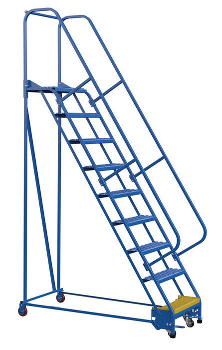 Vestil LAD-PW-26-9-G Steel Standard Slope Ladder 58 Degree 9 Grip Strut 23-9/16 in. Step 350 lb. Capacity Blue