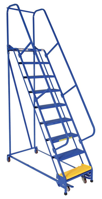 Vestil LAD-PW-26-9-P Steel Standard Slope Ladder 58 Degree 9 Perforated 23-9/16 in. Step 350 lb. Capacity Blue