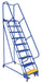 Vestil LAD-PW-26-9-P Steel Standard Slope Ladder 58 Degree 9 Perforated 23-9/16 in. Step 350 lb. Capacity Blue