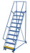 Vestil LAD-PW-32-10-G Steel Standard Slope Ladder 58 Degree 10 Grip Strut 30-1/4 in. Step Width 350 lb. Capacity Blue