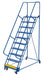 Vestil LAD-PW-32-10-P Steel Standard Slope Ladder 58 Degree 10 Perforated 30-1/4 in. Step Width 350 lb. Capacity Blue