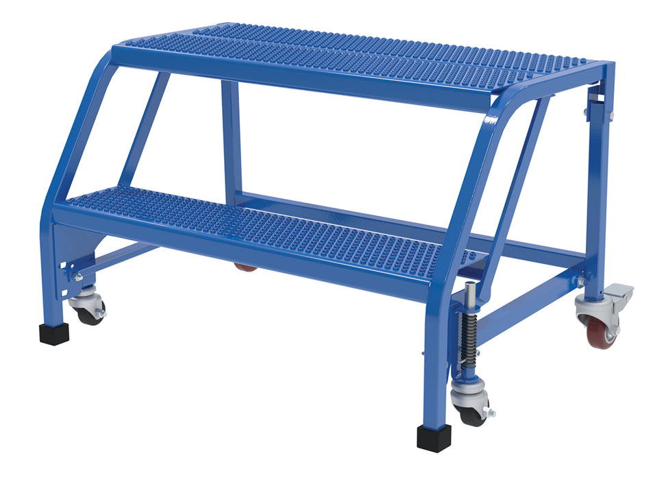 Vestil LAD-PW-32-2-P-NHR Steel Standard Slope Ladder No Rail 58 Degree 2 Perforated 30-1/4 in. Step Width 350 lb. Capacity Bl