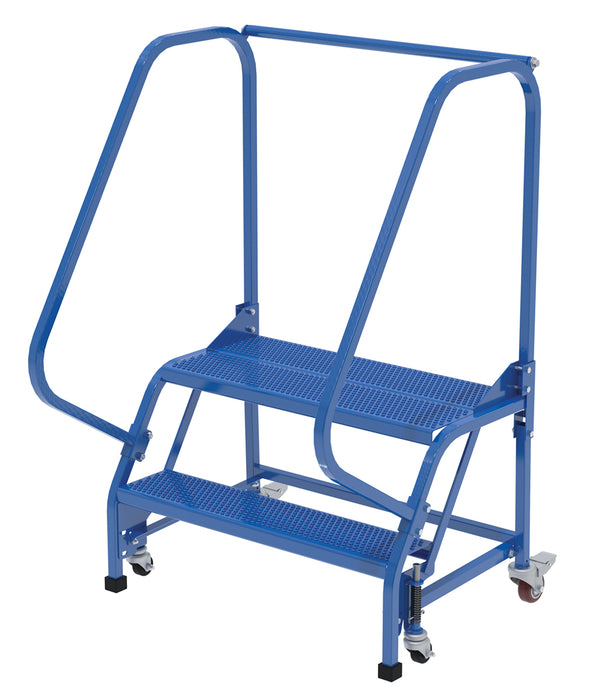 Vestil LAD-PW-32-2-P Steel Standard Slope Ladder 58 Degree 2 Perforated 30-1/4 in. Step Width 350 lb. Capacity Blue