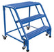 Vestil LAD-PW-32-3-G-NHR Steel Standard Slope Ladder No Rail 58 Degree 3 Grip Strut 30-1/4 in. Step Width 350 lb. Capacity Bl