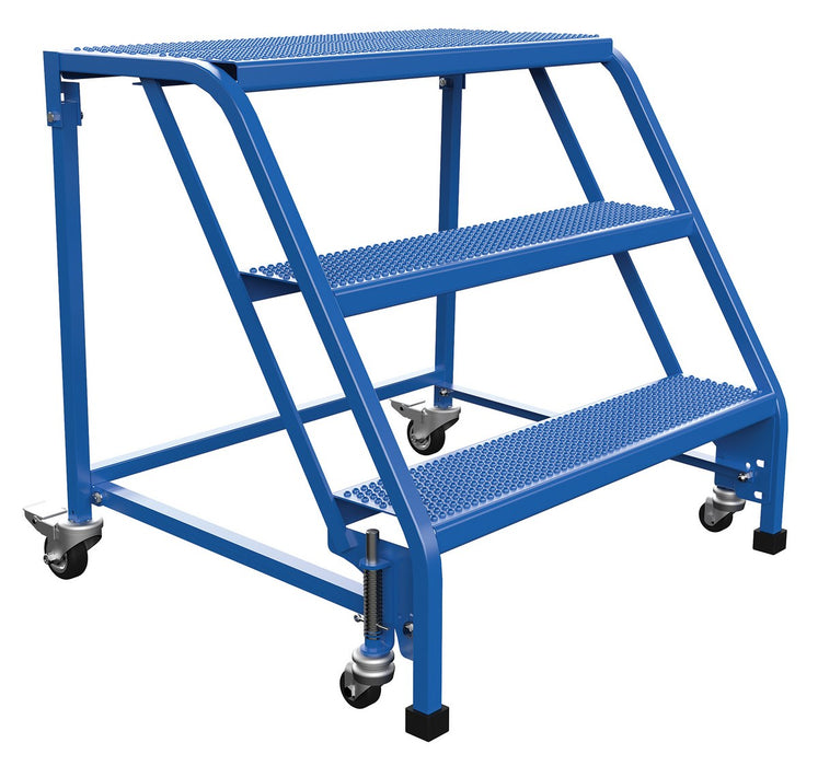 Vestil LAD-PW-32-3-P-NHR Steel Standard Slope Ladder No Rail 58 Degree 3 Perforated 30-1/4 in. Step Width 350 lb. Capacity Bl