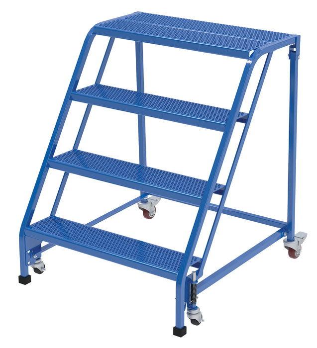 Vestil LAD-PW-32-4-P-NHR Steel Standard Slope Ladder No Rail 58 Degree 4 Perforated 30-1/4 in. Step Width 350 lb. Capacity Bl
