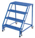 Vestil LAD-PW-32-4-P-NHR Steel Standard Slope Ladder No Rail 58 Degree 4 Perforated 30-1/4 in. Step Width 350 lb. Capacity Bl