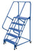 Vestil LAD-PW-32-5-G Steel Standard Slope Ladder 58 Degree 5 Grip Strut 30-1/4 in. Step Width 350 lb. Capacity Blue