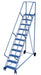 Vestil LAD-RAF-11-24-P-EZ Steel Roll-A-Fold Ladder 50 Degree 11 Perforated 23-9/16 in. Step Width 350 lb. Capacity Blue