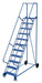 Vestil LAD-RAF-11-24-P Steel Roll-A-Fold Ladder 58 Degree 11 Perforated 23-9/16 in. Step Width 350 lb. Capacity Blue