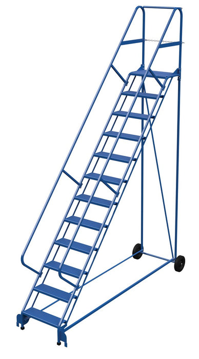 Vestil LAD-RAF-12-24-P-EZ Steel Roll-A-Fold Ladder 50 Degree 12 Perforated 23-9/16 in. Step Width 350 lb. Capacity Blue