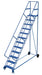 Vestil LAD-RAF-12-24-P-EZ Steel Roll-A-Fold Ladder 50 Degree 12 Perforated 23-9/16 in. Step Width 350 lb. Capacity Blue