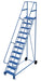 Vestil LAD-RAF-12-24-P Steel Roll-A-Fold Ladder 58 Degree 12 Perforated 23-9/16 in. Step Width 350 lb. Capacity Blue