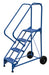 Vestil LAD-RAF-4-G-EZ Steel Roll-A-Fold Ladder 50 Degree 4 Grip Strut 16-13/16 in. Step Width 350 lb. Capacity Blue