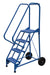 Vestil LAD-RAF-4-G Steel Roll-A-Fold Ladder 58 Degree 4 Grip Strut 16-13/16 in. Step Width 350 lb. Capacity Blue