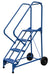 Vestil LAD-RAF-4-P-EZ Steel Roll-A-Fold Ladder 50 Degree 4 Perforated 16-13/16 in. Step Width 350 lb. Capacity Blue