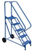 Vestil LAD-RAF-5-G-EZ Steel Roll-A-Fold Ladder 50 Degree 5 Grip Strut 16-13/16 in. Step Width 350 lb. Capacity Blue