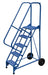 Vestil LAD-RAF-5-P Steel Roll-A-Fold Ladder 58 Degree 5 Perforated 16-13/16 in. Step Width 350 lb. Capacity Blue