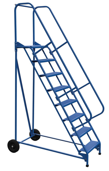 Vestil LAD-RAF-8-24-P Steel Roll-A-Fold Ladder 58 Degree 8 Perforated 23-9/16 in. Step Width 350 lb. Capacity Blue