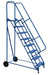 Vestil LAD-RAF-8-24-P Steel Roll-A-Fold Ladder 58 Degree 8 Perforated 23-9/16 in. Step Width 350 lb. Capacity Blue